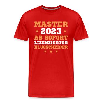 Masterprüfung 2023 Studium Abschluss Master - Männer Premium Bio T-Shirt - Rot - Vorne - Damien (186cm)
