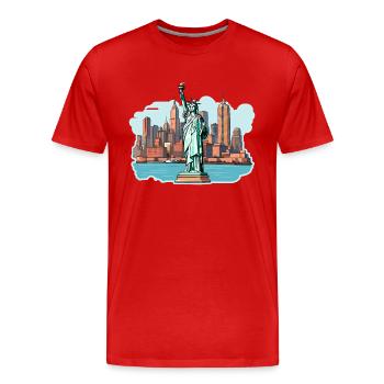 NY City - Men's Premium Organic T-Shirt - red - Front - Damien (186cm)