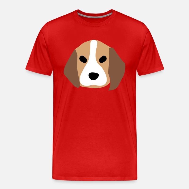 Beagle Welpengesicht 1 - Männer Premium Bio T-Shirt - Rot