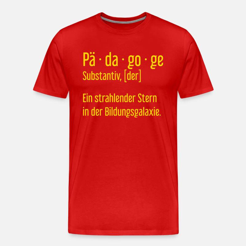 Pädagoge Pädagogen Schule Lehrer Unterricht - Männer Premium Bio T-Shirt - Rot