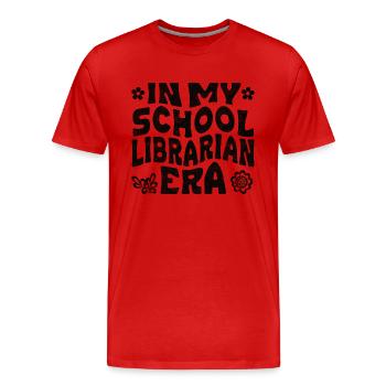 In my school librarian era - Männer Premium Bio T-Shirt - Rot - Vorne - Damien (186cm)