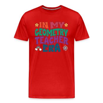 In my Geometry teacher era - Men's Premium Organic T-Shirt - red - Front - Damien (186cm)