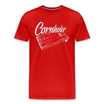 Cornholer Bean Bag Toss Cornhole - T-shirt bio Premium Homme - rouge - Devant - Damien (186cm)