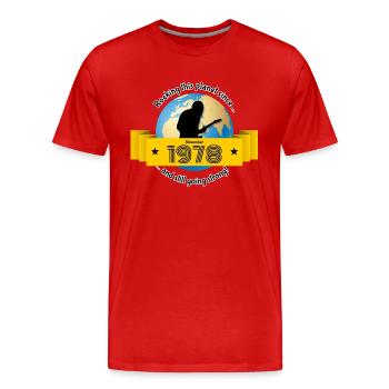 45ème anniversaire Bercer cette planète depuis 11/1978 - T-shirt bio Premium Homme - rouge - Devant - Damien (186cm)