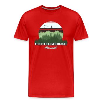 Wunderschönes grünes Fichtelgebirge - Männer Premium Bio T-Shirt - Rot - Vorne - Damien (186cm)