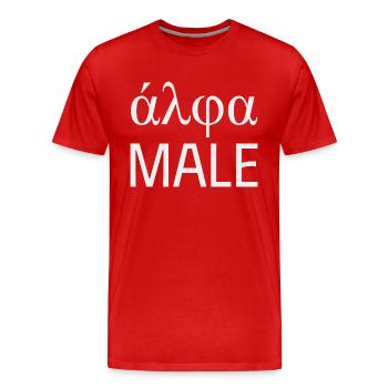 greek letter alpha - Men's Premium Organic T-Shirt - red - Front - Damien (186cm)
