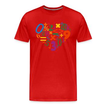 MATEMATIK - Männer Premium Bio T-Shirt - Rot - Vorne - Damien (186cm)