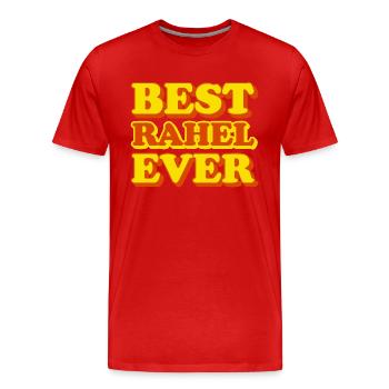 Rachel First Name Funny Gift - Men's Premium Organic T-Shirt - red - Front - Damien (186cm)