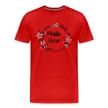 Middle Sister - Männer Premium Bio T-Shirt - Rot - Vorne - Damien (186cm)