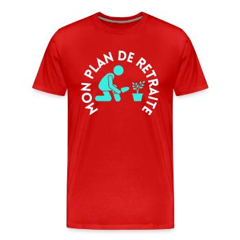 Retraité retraitée jardinage jardin - T-shirt bio Premium Homme - rouge - Devant - Damien (186cm)