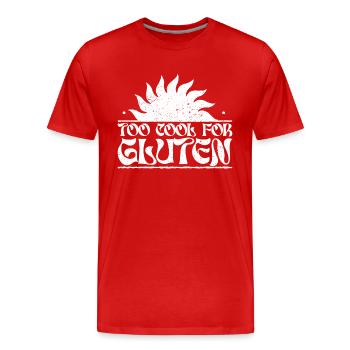 Trop cool pour le gluten - Funny Celiac Design - T-shirt bio Premium Homme - rouge - Devant - Damien (186cm)