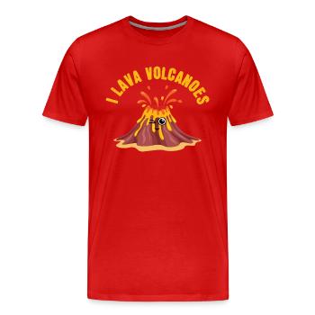 I Lava-Vulkane - Männer Premium Bio T-Shirt - Rot - Vorne - Damien (186cm)
