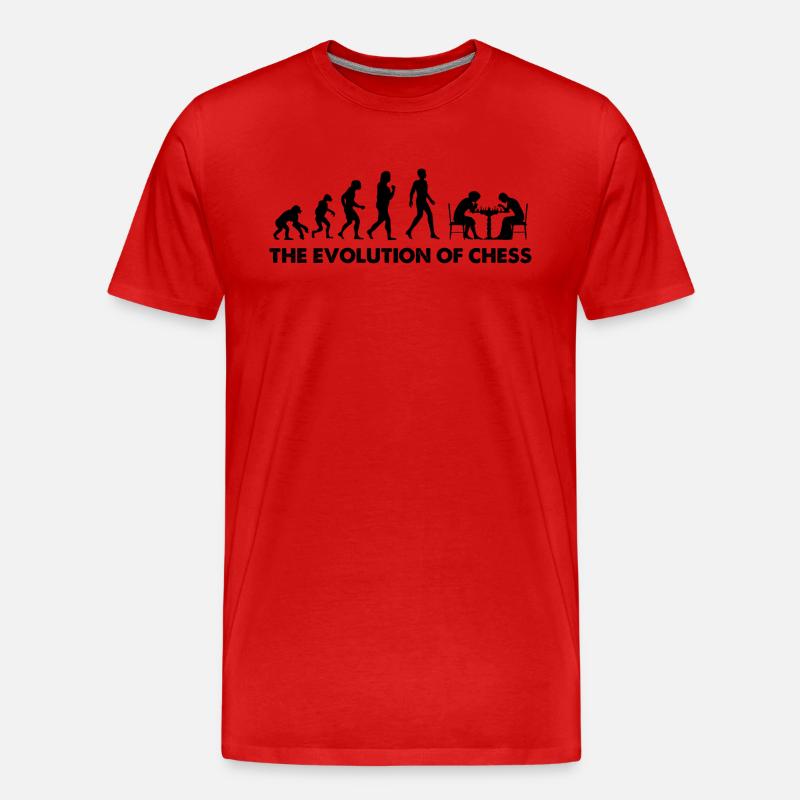 L’évolution des échecs - T-shirt bio Premium Homme - rouge