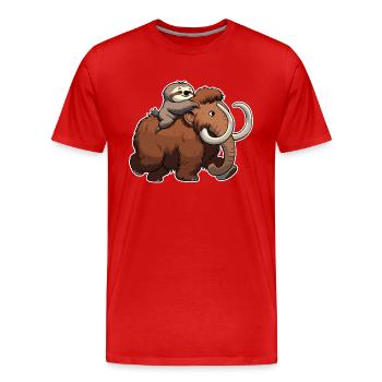 Mammouth laineux Mammouths Mammouth cadeau mammouth paresseux - T-shirt bio Premium Homme - rouge - Devant - Damien (186cm)