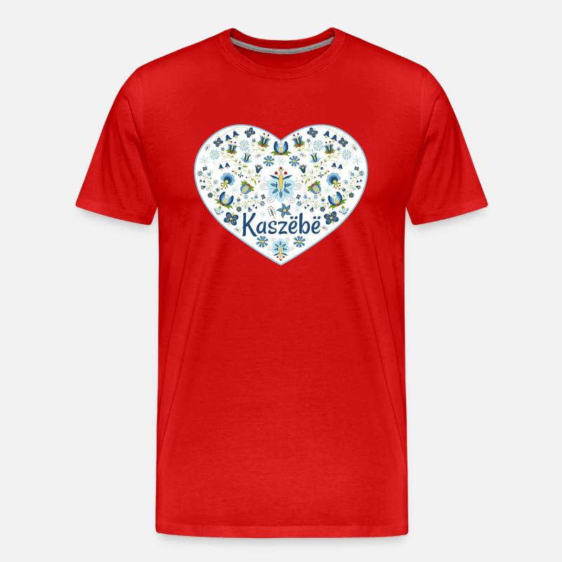 Das Herz von Kaszebe - Männer Premium Bio T-Shirt - Rot