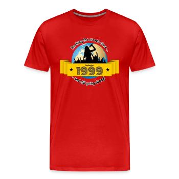 25. Geburtstag Rocking the crowd since 09/1999 - Männer Premium Bio T-Shirt - Rot - Vorne - Damien (186cm)