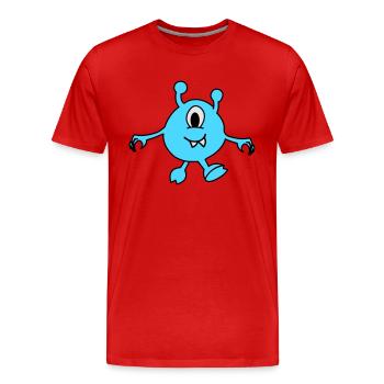 Monster Alien - Men's Premium Organic T-Shirt - red - Front - Damien (186cm)