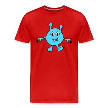 Monstre Alien - T-shirt bio Premium Homme - rouge - Devant - Damien (186cm)