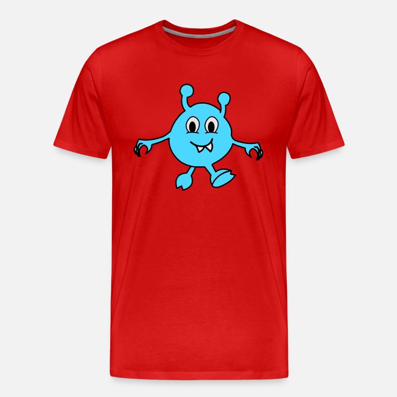 monster alien - Männer Premium Bio T-Shirt - Rot
