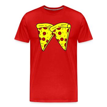 Pizza 2 - T-shirt bio Premium Homme - rouge - Devant - Damien (186cm)