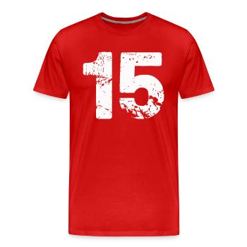15 - Männer Premium Bio T-Shirt - Rot - Vorne - Damien (186cm)