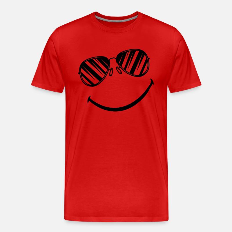 smileface - Männer Premium Bio T-Shirt - Rot