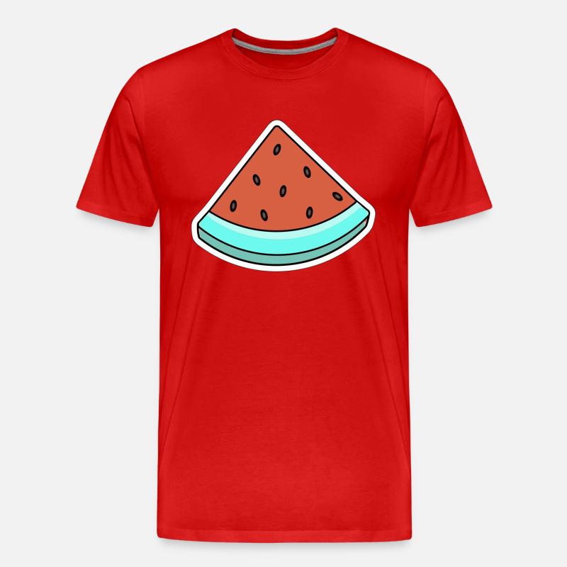 Melone Summer Comic - Männer Premium Bio T-Shirt - Rot