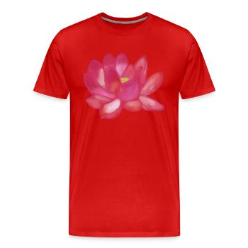 Lotus Flower - Men's Premium Organic T-Shirt - red - Front - Damien (186cm)