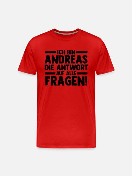 First name Andreas - Men's Premium Organic T-Shirt - red