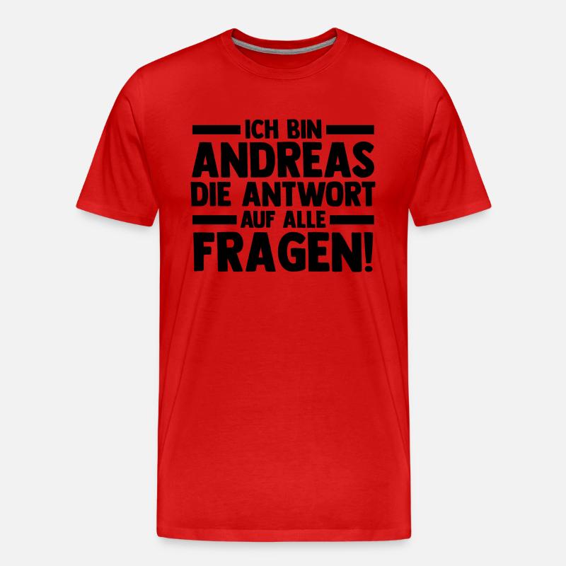 First name Andreas - Men's Premium Organic T-Shirt - red