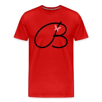 Buchstabe B Anfangsbuchstabe Schmetterling - Männer Premium Bio T-Shirt - Rot - Vorne - Damien (186cm)