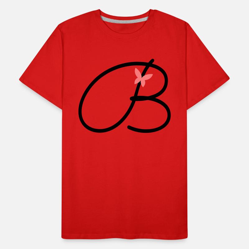 Buchstabe B Anfangsbuchstabe Schmetterling Männer Premium Bio T-Shirt