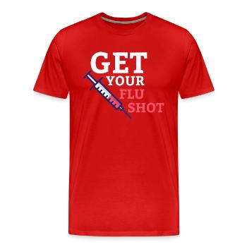 Faites-vous vacciner contre la grippe Aidant - T-shirt bio Premium Homme - rouge - Devant - Damien (186cm)