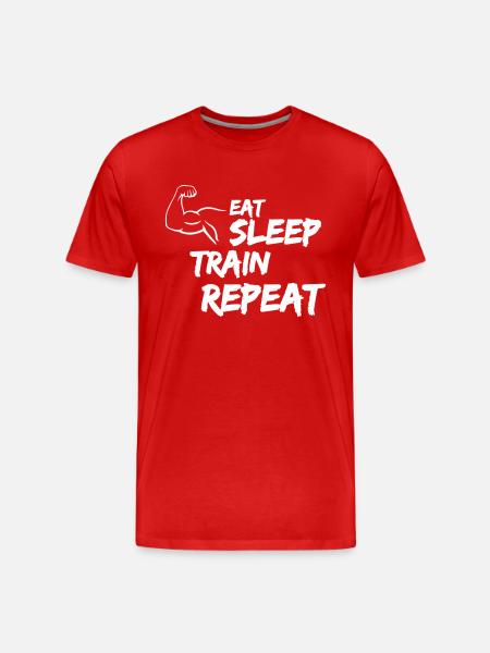 Eat Sleep Train Repeat - Men's Premium Organic T-Shirt - red