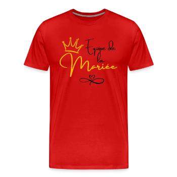Braut Team Kranz - Braut Geschenk - Männer Premium Bio T-Shirt - Rot - Vorne - Damien (186cm)