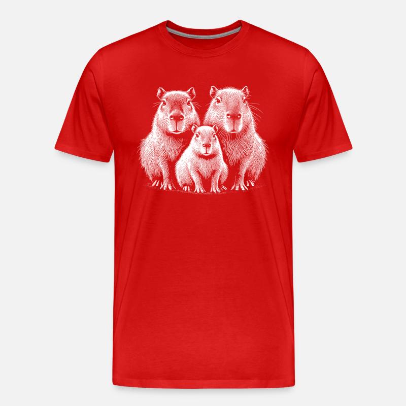 Capybara - Männer Premium Bio T-Shirt - Rot