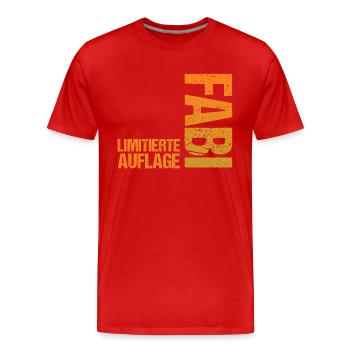 Fabian - Männer Premium Bio T-Shirt - Rot - Vorne - Damien (186cm)