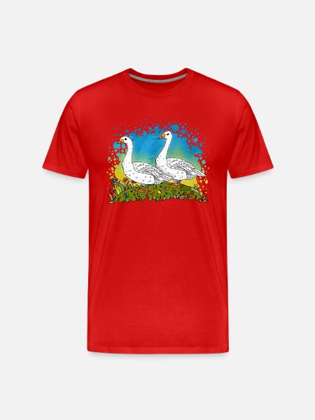 Geese - Men's Premium Organic T-Shirt - red