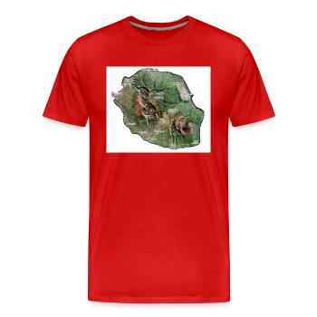 réunion - T-shirt bio Premium Homme - rouge - Devant - Damien (186cm)
