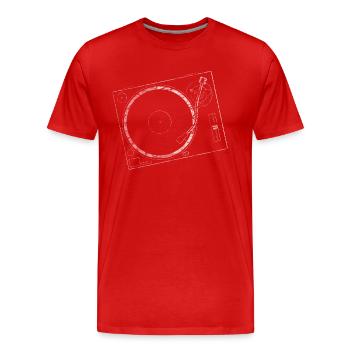 Technics DJ Turntable White - Männer Premium Bio T-Shirt - Rot - Vorne - Damien (186cm)