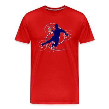 Handball-Design (Frankreich, Wirbel) - Männer Premium Bio T-Shirt - Rot - Vorne - Damien (186cm)