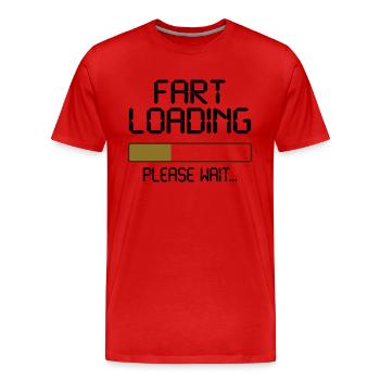 fart loading - Men's Premium Organic T-Shirt - red - Front - Damien (186cm)