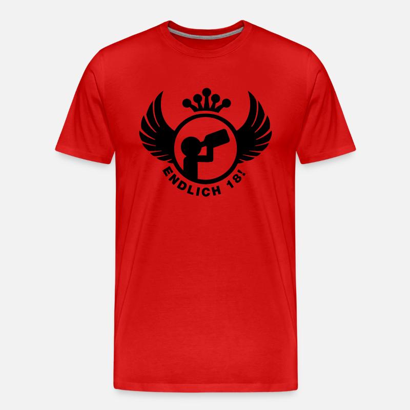 Endlich 18! Design - Männer Premium Bio T-Shirt - Rot