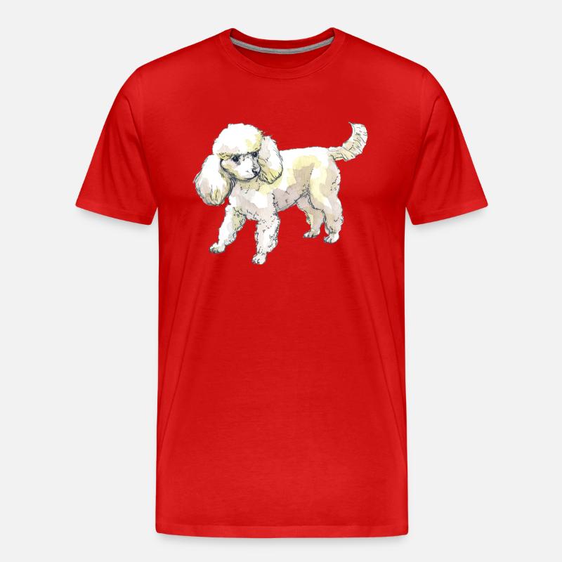 Pudel - Männer Premium Bio T-Shirt - Rot