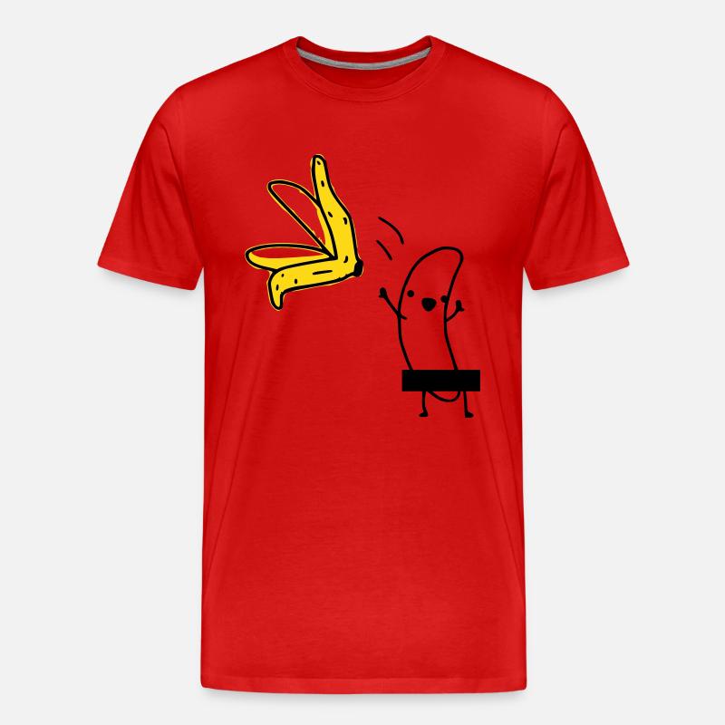 Striptease Banane - Männer Premium Bio T-Shirt - Rot