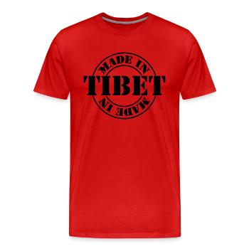 made in tibet m1k2 - T-shirt bio Premium Homme - rouge - Devant - Damien (186cm)