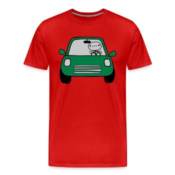 Fahrer Comic Auto - Männer Premium Bio T-Shirt - Rot - Vorne - Damien (186cm)