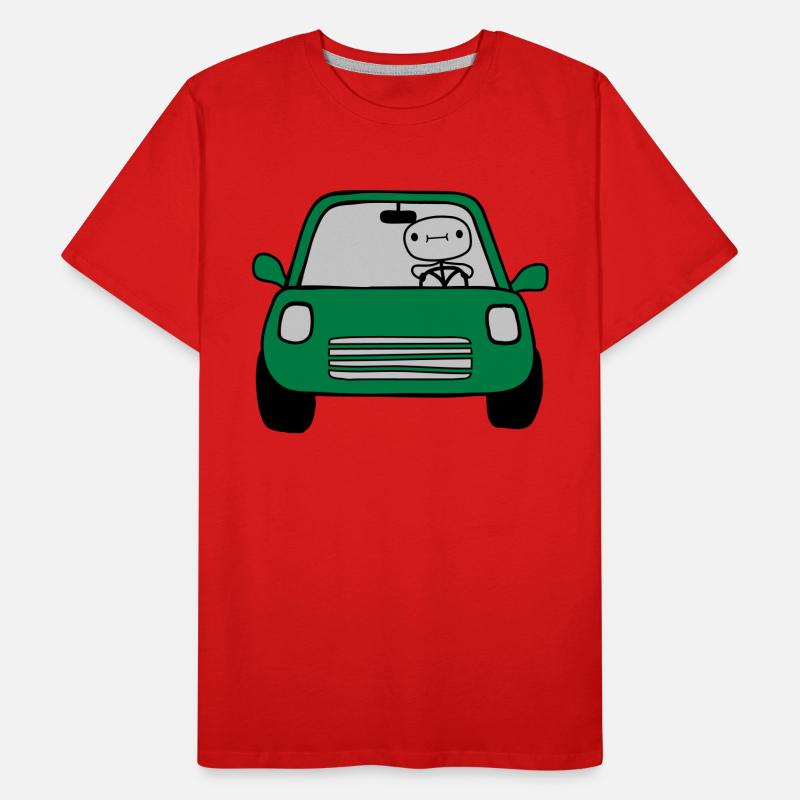 Fahrer Comic Auto Männer Premium Bio T-Shirt