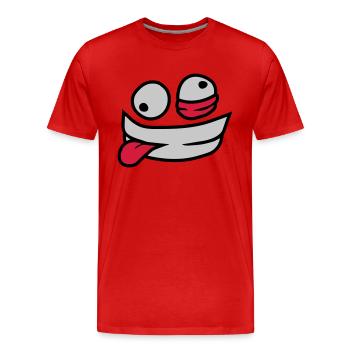 Verrücktes Gesicht wahnsinnig - Männer Premium Bio T-Shirt - Rot - Vorne - Damien (186cm)