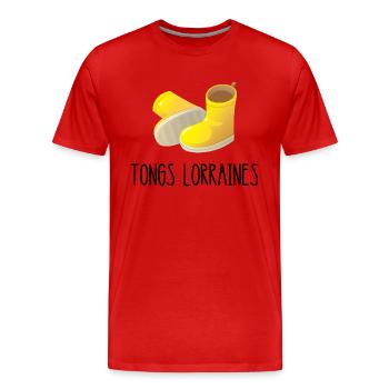 tongs lorraines - T-shirt bio Premium Homme - rouge - Devant - Damien (186cm)